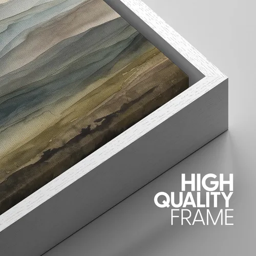 Miniatura 424 de SIGNWIN Lienzo enmarcado para pared, arte con pinceladas de flujo neutro en tonos beige abstractos, ilustraciones, arte moderno, decorativo