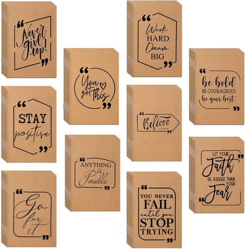Miniatura 10 de Fulmoon 30 mini cuadernos a granel pequeños inspiradores de bolsillo y mini diarios a granel para regalos de agradecimiento a los empleados, bloc