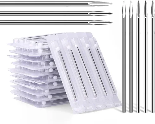 ATOMUS - Agujas para piercings corporales, calibres 14G / 16G, acero inoxidable estéril desechable, adecuadas para piercing de oreja, nariz,