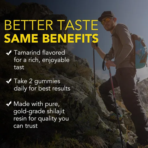 Miniatura 8 de O NATURE . ZIRAN Gomitas Shilajit para hombres y mujeres, gomitas de oro Shilajit ricas en Ashwagandha, Gokshura con más de 85 minerales, sabor