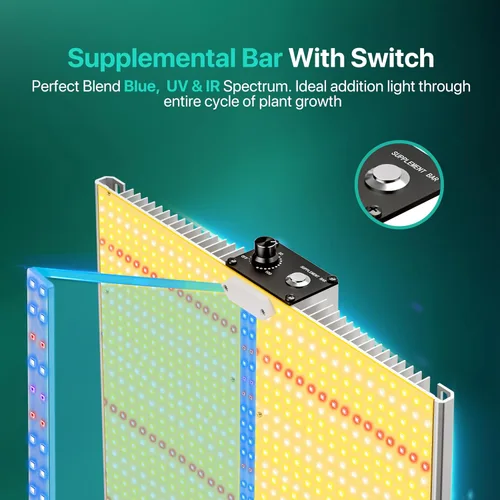 Miniatura 2 de Luz de Crecimiento LED SH1200 Mejorada 2025, Luces de Crecimiento LED de Espectro Completo Regulables con UV e IR para Plantas