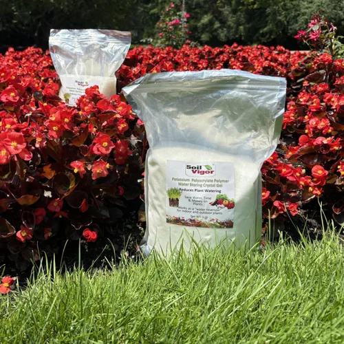 Miniatura 4 de Soil Vigor - Cristales de almacenamiento de agua – Corte el riego en un 50% Hidrogel de polímero súper absorbente para céspedes, jardines