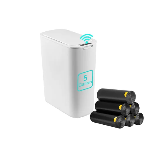 Miniatura 9 de Botes de Basura de 5 Galones con Sensor de Movimiento para Baño, Botes de Basura Automáticos con Tapa, sin Contacto, Inteligentes, Delgados