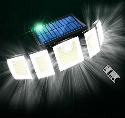 MDCMDCM Luces solares para exteriores, sensor de movimiento impermeable, 416 LED, 3000 lúmenes, súper brillante, 3 brillo; 3 modos, iluminación de