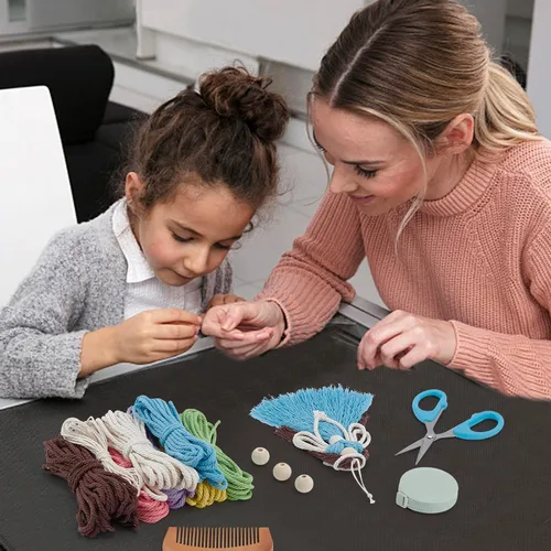 Miniatura 6 de FREEBLOSS Juego de 5 juegos de macramé de ángel, adorno colgante de ángel de hadas, decoración bohemia para colgar en la pared, macramé, kit