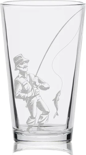 Miniatura 2 de Vaso de cerveza grabado The BIG FISH. Gran idea de regalo para entusiastas de la pesca, ríos, lagos, estanques, amantes de la naturaleza