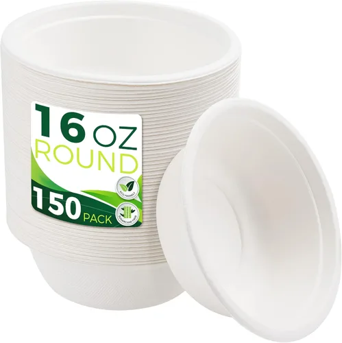Miniatura 8 de Tazas de papel de 9 onzas de muestra [paquete de 100], tazas desechables resistentes perfectas para salsa para mojar y aperitivos, 100% compostables