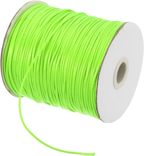 Miniatura 63 de MECCANIXITY Cordón encerado de poliéster encerado de 0.031 in, cuerda de cera de 175 yardas para hacer pulseras, collares, cuentas, joyería y Caqui