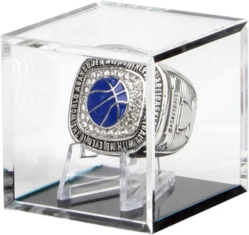 Miniatura 9 de Estuche expositor de anillo de campeonato, caja transparente para anillo de campeonato, caja de caballete de acrílico transparente y soporte