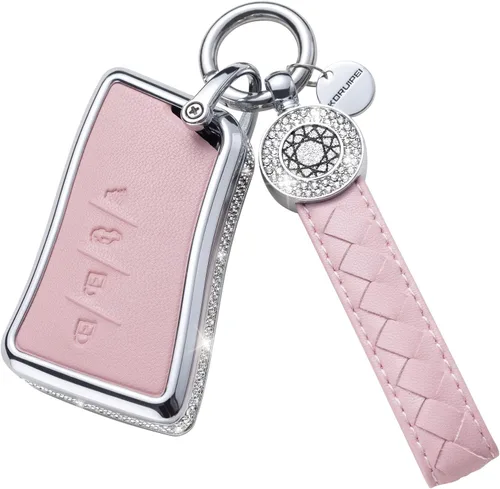 Miniatura 28 de Funda para Llave Honda con Llavero, Carcasa Protectora de Cuero Genuino Rosa con Cristales Compatible con Honda Accord Civic CRV Pilot Odyssey 2022