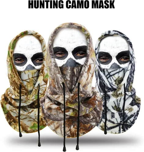 Miniatura 2 de TTJZ Polaina para el cuello, pasamontañas, bufanda y sombrero, máscara de esquí, accesorios para traje Ghillie