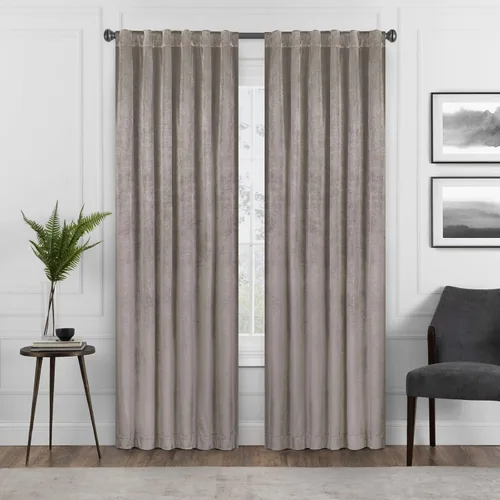 Miniatura 9 de Eclipse Absolute Zero Harper - Cortinas opacas de terciopelo con aislamiento térmico y bolsillo para cortinero para dormitorio, panel individual, 50