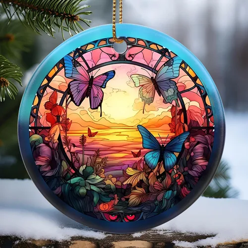 Miniatura 16 de Touber Adorno Navideño, Adorno de Navidad, Idea de Regalo de Vacaciones, Recuerdo Familiar, Cerámica Redonda, Intercambio de Regalos, Idea de Abeja