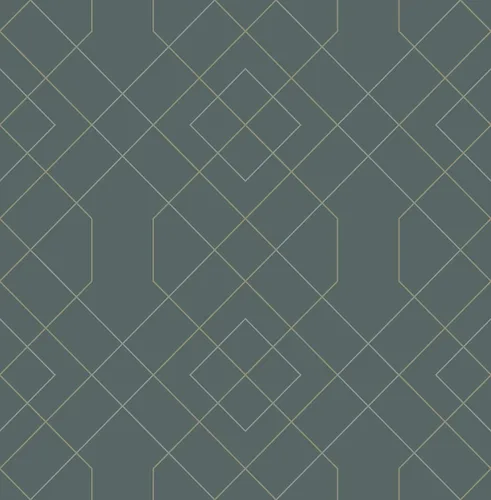 Scott Living 2964-25911 Ballard Teal Geometric Papel pintado Gris
