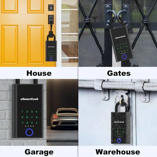 Miniatura 8 de Caja de seguridad inteligente con aplicación de huellas dactilares, Bluetooth eLinkSmart con código digital, resistente a la intemperie para montaje