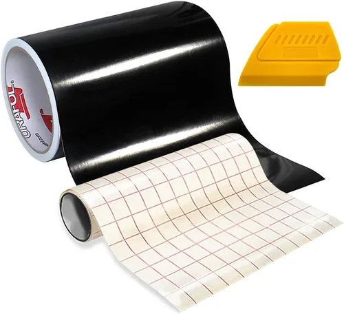 ORACAL 651 Vinilo adhesivo de alto brillo para manualidades, rollo de 15 x 1 pie con rollo de papel de transferencia de 12 x 24 pulgadas y escobilla