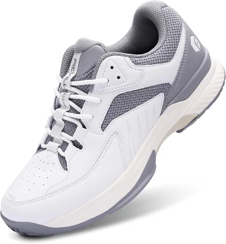 FitVille Zapatos anchos de pickleball para hombre de toda cancha, zapatos de tenis con soporte de arco para fascitis plantar