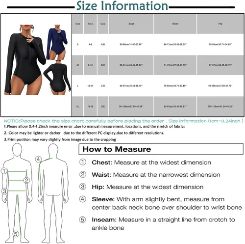 Miniatura 6 de Women's Long Sleeve Zipper Front One Piece Swimsuit Monokini Color Matching Spray Grain Bathing Suits Beachwear