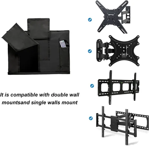 Miniatura 4 de iBirdie Cubierta impermeable para TV de pantalla plana exterior de 46 a 48 pulg., protector de pantalla de tela gruesa 600D, 44.5 x 27.5 x 5.5 pulg.