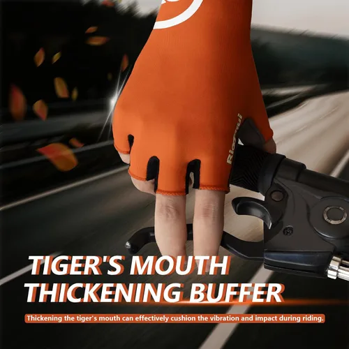 Miniatura 2 de Guantes de ciclismo para hombres y mujeres, guantes de ciclismo sin dedos, antideslizantes, 0.197 in, acolchados, absorben los golpes, transpirables