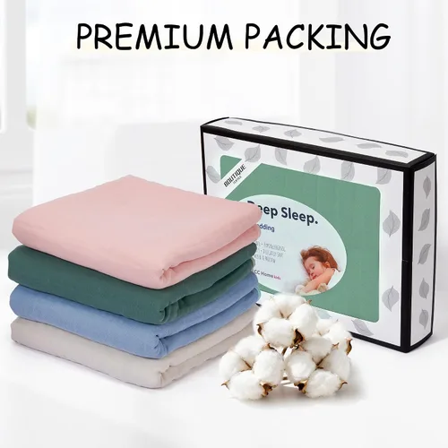 Miniatura 6 de ZPECC Manta de muselina para bebé más gruesa, 30x40 de algodón orgánico para recién nacido, colcha hipoalergénica para bebé, elementos esenciales