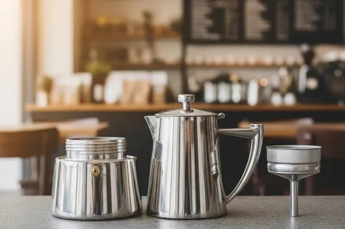 Miniatura 6 de Cuisinox Roma - Olla de espresso Moka de acero inoxidable para estufa de 4 tazas