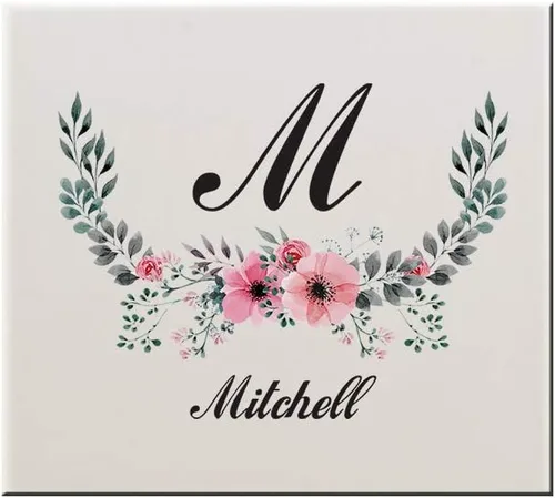 Style In Print Texto personalizado del alfabeto, letras del alfabeto, flores, decoración de cerámica, azulejos murales en muro - 4 x 4 pulgadas