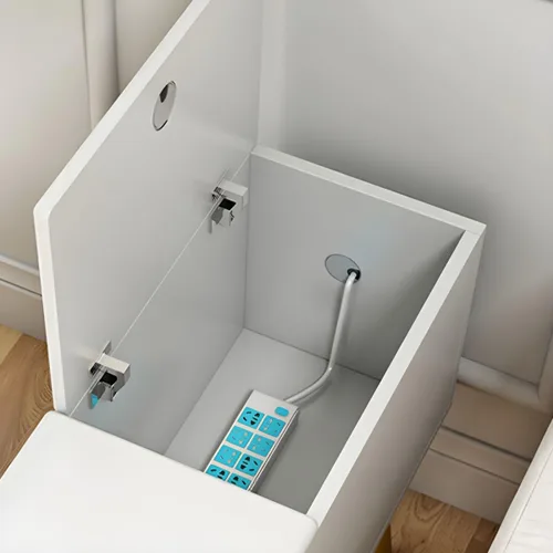 Miniatura 7 de Mesa auxiliar, mesa auxiliar de madera moderna con cajones y gran almacenamiento para almacenamiento compacto, muebles de oficina en casa, 1 natural