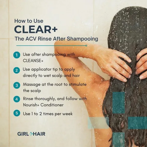 Miniatura 6 de GIRL+HAIR Juego de cuidado del cuero cabelludo ACV enjuague capilar + aceite para el cuero cabelludo y el cabello Vinagre de sidra de manzana