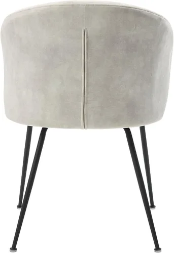 Miniatura 7 de Lexicon Juego de 2 sillas de comedor, modernas sillas de cocina y comedor, asiento acolchado tapizado de terciopelo, respaldo redondo, sin brazos