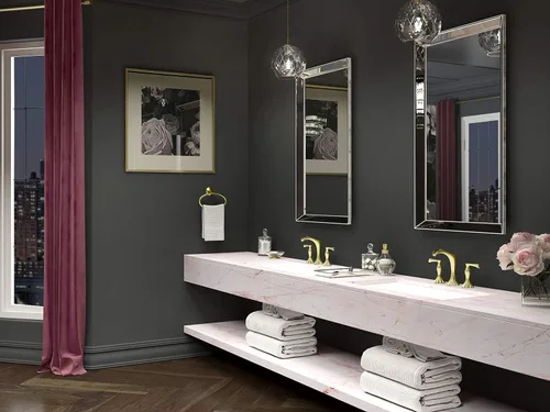 Miniatura 5 de Pfister LG49-RH1BG Rhen - Grifo de lavabo de baño con cascada, oro cepillado
