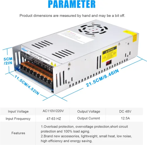 Miniatura 3 de Daedalus Kit de motor de husillo sin escobillas CNC, 600w, ER11, 48V DC, 9000RPM Kit ER11 de 600 W