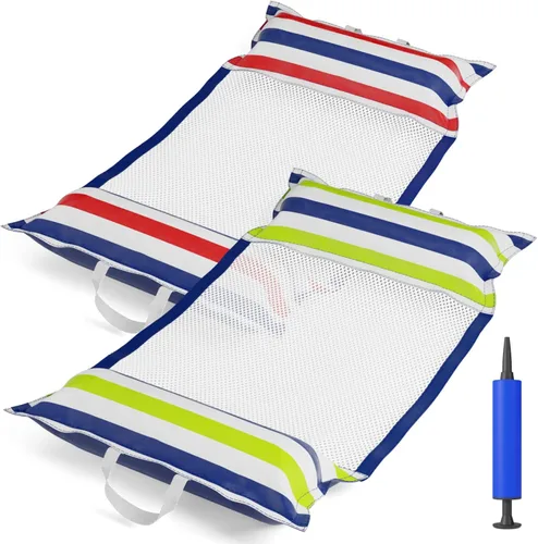 Jasonwell Hamaca inflable para piscina, paquete de 2 hamacas de agua, flotadores de piscina multiusos (silla de montar, tumbonas flotantes) 4 en 1,