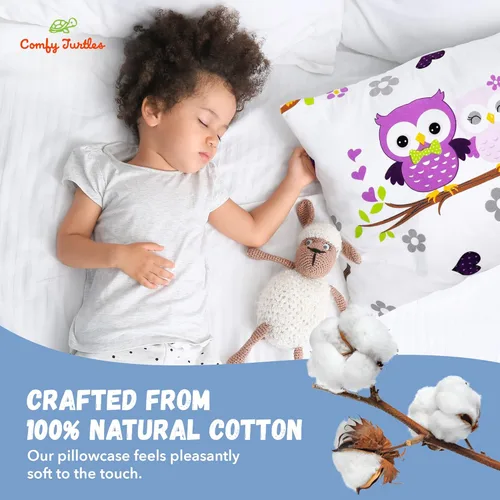 Miniatura 2 de Funda de almohada de 13 x 18 pulgadas, diseño de búho, funda de almohada de algodón para niños, funda de almohada de viaje de animales del bosque