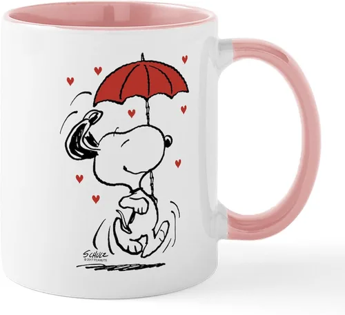 Miniatura 8 de CafePress Peanuts: Snoopy Raining Hearts - Taza de café de cerámica (11.0 fl oz)