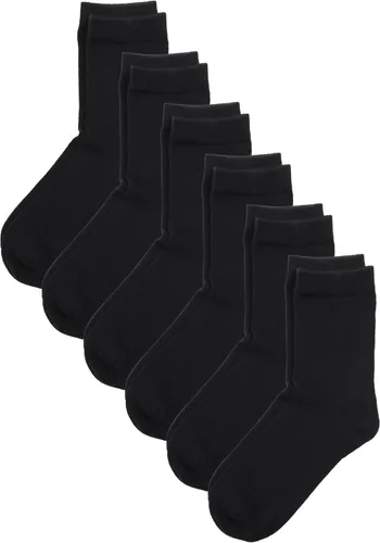 Miniatura 9 de COTTON DAY Calcetines unisex de algodón suave para niños y niñas, con puntera sin costuras, color negro, blanco, gris, azul marino, paquete de 6