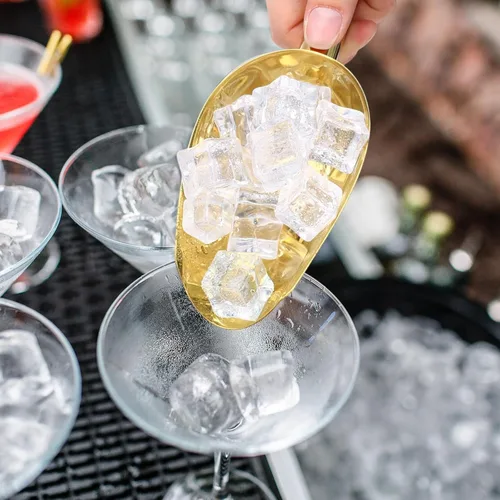 Miniatura 5 de Zhehao 8 cucharas de hielo de metal de acero inoxidable de 6 onzas para máquina de hielo, cocina, congelador, bar, boda, fiesta, cucharas pequeñas