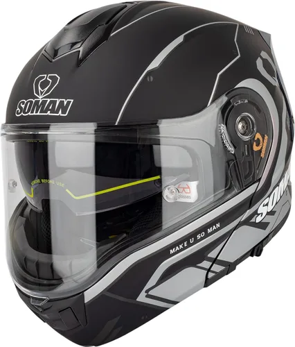 Miniatura 9 de Casco modular de motocicleta abatible de doble visera para hombre, aprobado por puntos 965