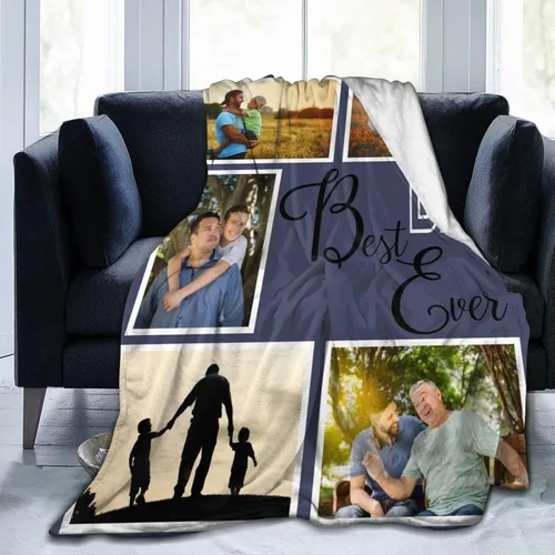 Manta personalizada con foto de regalo para papá y abuelo, mejor regalo del día del padre, Halloween, Navidad, Año Nuevo de parte de hija, hijo,