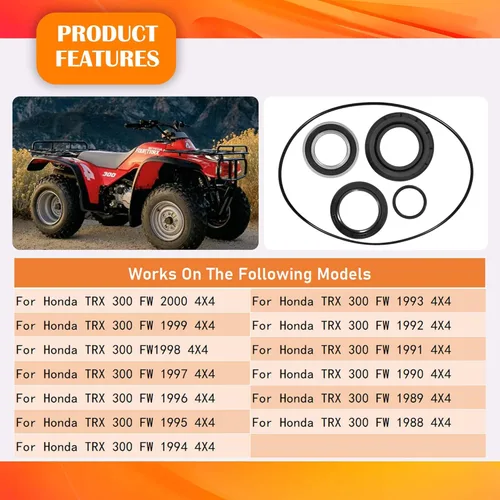 Miniatura 6 de Bonbo Kit de rodamiento y sello de tambor de freno trasero para Honda TRX300FW 1988 1989 1990 1991 1992 1993 1994 1995 1996 1997 1998 1999 2000