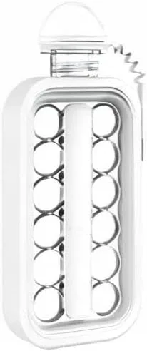 Miniatura 6 de Uncork & Uncap Bandeja para cubitos de hielo y botella de agua 2 en 1 Ball Maker (blanco)