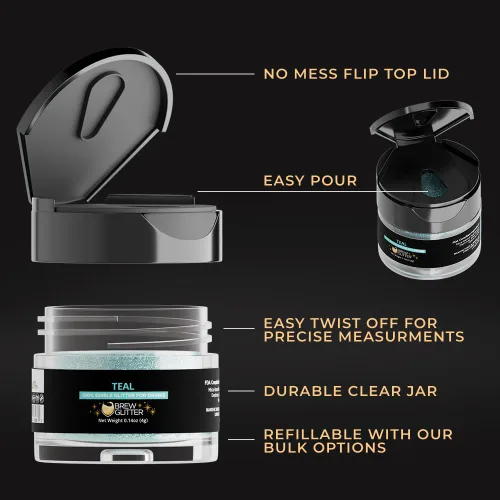 Miniatura 3 de Brew Glitter - Purpurina comestible para bebidas, cócteles, cerveza, adornar bebidas Certificado Kosher y Halal 100% comestible y de grado Azul