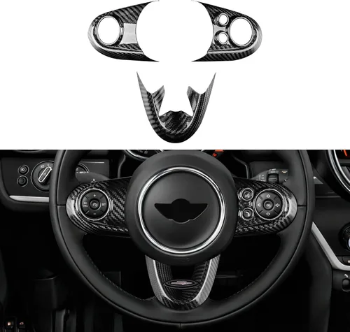 AIRSPEED Pegatinas de Botón del Volante de Automóvil de Fibra de Carbono para Mini Cooper Clubman F54 F55 F56 F60 Countryman Cabrio F57 Accesorios,