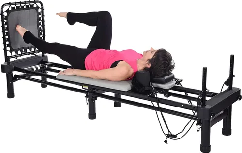 Miniatura 6 de AeroPilates Pilates Reformer Machine, Gym Equipment for Resistance Workout, Strength & Fitness Training - Foldable & Compact Gris