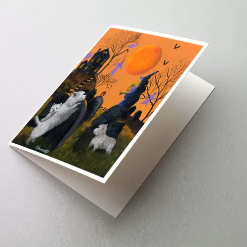 Miniatura 129 de Caroline's Treasures PPP3013GCA7P - Tarjetas de felicitación y sobres para mascotas de Basset Hound Teacher, paquete de 8 tarjetas en blanco