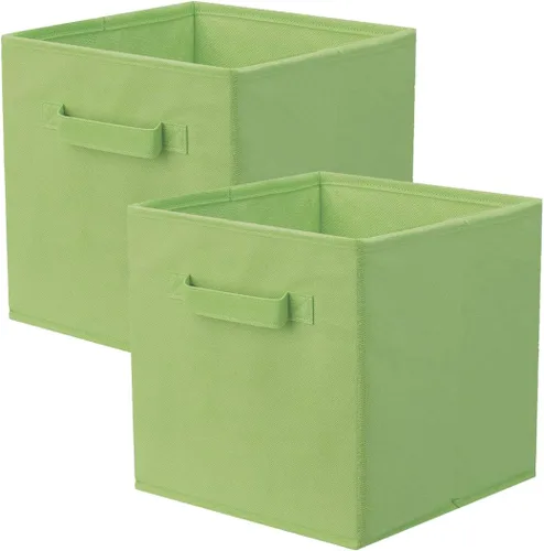 Miniatura 32 de PowerKing Cubos de almacenamiento plegables con asas, contenedores plegables de tela para estantes de armario, contenedores de almacenamiento Naranja