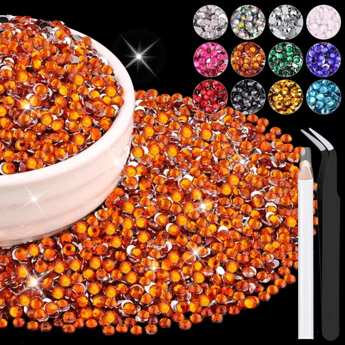 Miniatura 91 de 12000 diamantes de imitación de resina de 0.079 pulgadas a granel para manualidades (transparente), cristales deslumbrantes con parte trasera plana