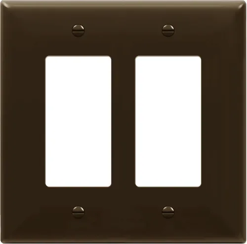 Miniatura 23 de ENERLITES - Cubierta decorativa de interruptor doble, placa de pared de dos salidas, 2 bandas de gran tamaño, 5.50 x 5.50 pulgadas, termoplástico