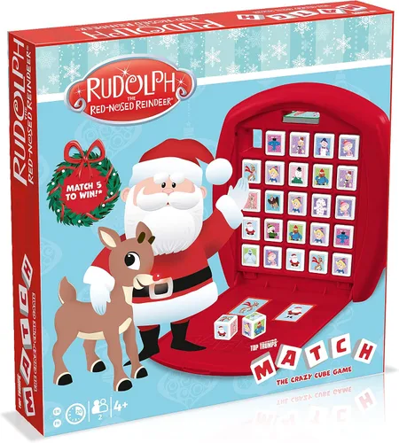Top Trumps Match Game Rudolph - Juegos de mesa familiares para niños y adultos - Juego a juego y juego de memoria - Divertidos juegos para niños de
