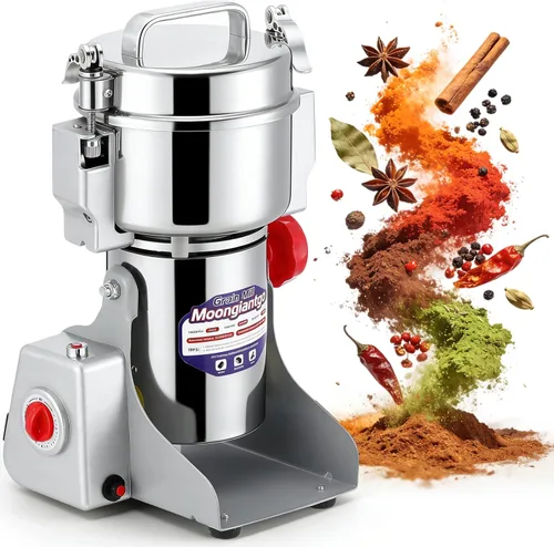 Miniatura 9 de Moongiantgo Molinillo de granos eléctrico de 5.29 oz, molinillo de especias comercial de 850 W, pulverizador de acero inoxidable, máquina